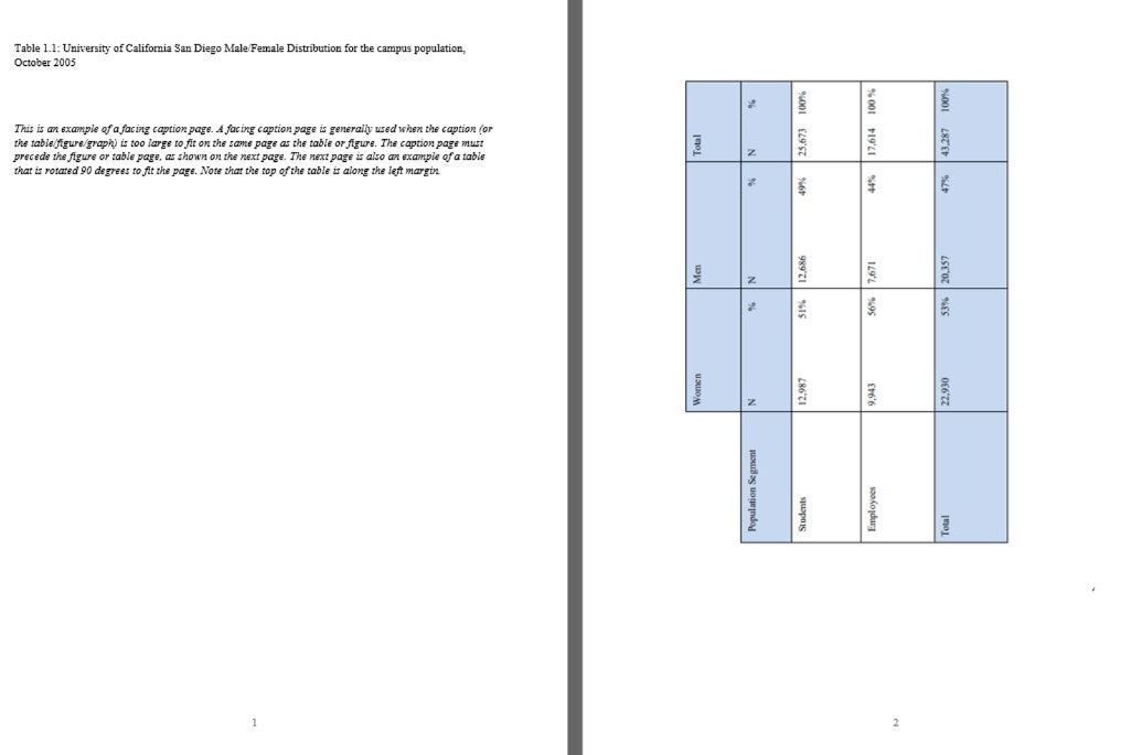 Facing caption example
